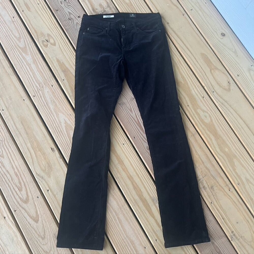 AG Adriano Goldschmied The Ballad Slim Boot Cut Black Corduroy Pants 28R - Picture 2 of 9
